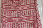 Lumiere Aztec Red and White Blouse