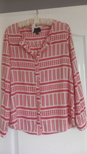 Lumiere Aztec Red and White Blouse
