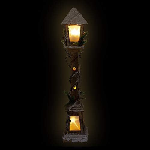 Snow Topped Wooden Lamppost