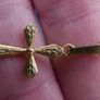 AMERIK Vintage German Gold Plated Necklace Chain with Cross 1,9g L-9,5" Image 2