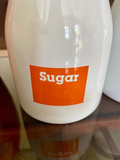 Vintage Typhoon Sugar and Tea Round Lidded Ceramic Jar Pantry Storage