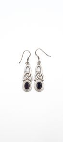Vintage Sterling Silver And Garnet Earrings