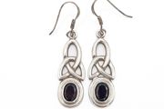 Vintage Sterling Silver And Garnet Earrings
