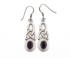 Vintage Sterling Silver And Garnet Earrings