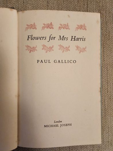 Paul Gallico books. Flowers  for Mrs Harris, Thomasina, and The small miracle. All hardback with dustjacket in good condition. Thomasina is a first edition.35