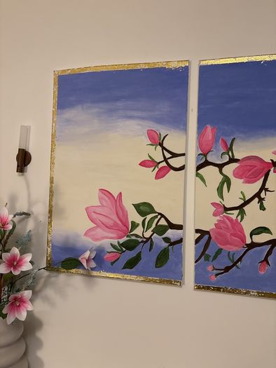 Hand painting on canvasses
