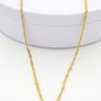925 Vintage Gold Plated Sterling Silver Italian Signed Flat Curb Diamond Cut Long Chain Image 4