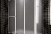 Shower Bath Screen Wall L Shape 70 x 120 x 140 cm 4 Panels Foldable