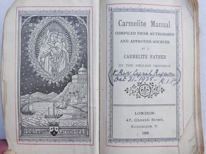 Vintage "Carmelite Manual" published in London in 1908