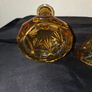 Pair of Art Deco Amber Glass Candleholders Image 8