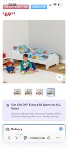 Toddler bed with mattress included, only used a few times