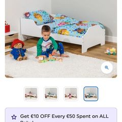 Toddler bed with mattress included, only used a few times