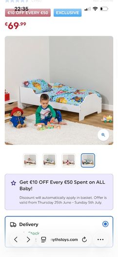 Toddler bed with mattress included, only used a few times