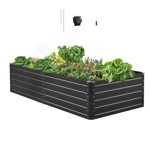 Metal Raised Garden Bed 203 x 102 x 48cm