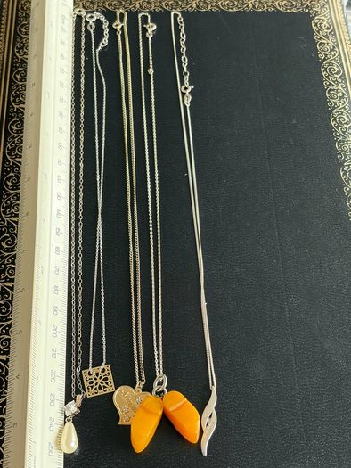 sterling silver necklaces lot