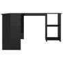 L-Shaped Corner Desk High Gloss Black 120x140x75 cm Chipboard Image 3