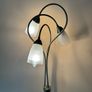 Modern Three Light Floor Lamp Brushed Steel Finish Image 3