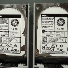 Lot of 4 Dell 1.2TB 10k SAS 12Gbps 2.5" Hard Drives in 3.5" Caddies