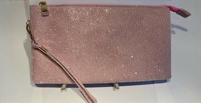 Irish designer DICE Soft Pink Shimmer Clutch Bag Immaculate Condition