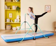 Gymnastics bar and air mat