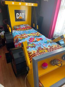 Custom Made CAT Construction Kids Bed
