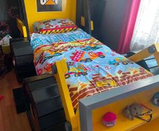 Custom Made CAT Construction Kids Bed