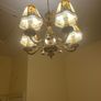70s Gorgeous Ronantic Brass and Porcelain Chandelier Image 4