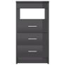 Desk High Gloss Grey 140x50x76 cm Chipboard Image 2
