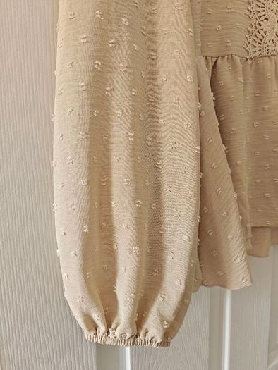 Beige blouse casual long sleeve, blouse,  summer , light material