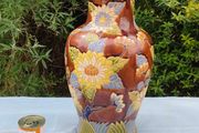 52cms Vintage Lotus Flower floor vase