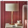 Luxury Gold Metal & Cream Velvet Table Lamps Image 3