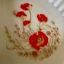 Arcopal 27 cm Flan Quiche Dish Poppy Flowers Milk Glass Image 5