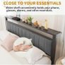 King Size Bed Frame with Storage Headboard, Metal Upholstered Platform Bed Frame King Image 3