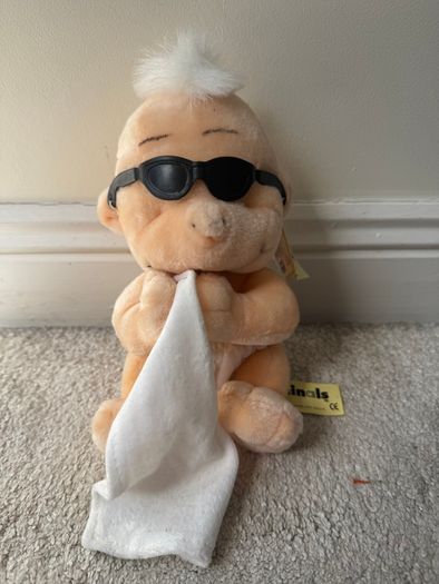 Playmakers Animals rare Baby in glasses approx. 20 cm. no eyes Dirty Plush Please look at the pictures