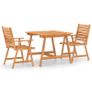 3 Piece Garden Dining Set Solid Acacia Wood Image 5