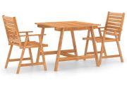 3 Piece Garden Dining Set Solid Acacia Wood