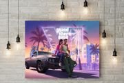 Grand theft auto 6 game GTA6 game printed Wall picture foamex board printed picture on it wall board wall decor wall art picture