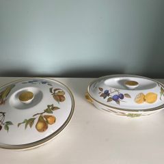 Set of Royal Worcester Evesham lidded serving dishes. Price for both.