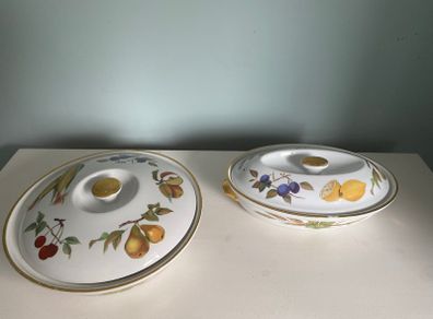 Set of Royal Worcester Evesham lidded serving dishes. Price for both.
