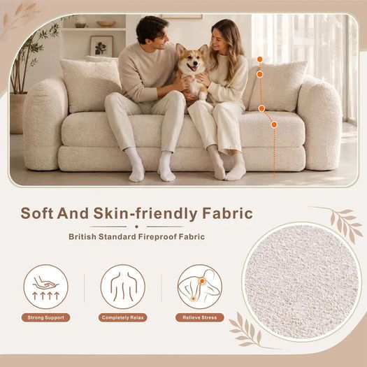 Softy compressed Pull Out Sofa Bed - Beige