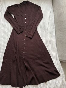 Maje brown knit midi dress