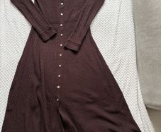 Maje brown knit midi dress