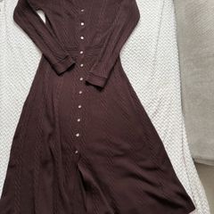 Maje brown knit midi dress