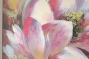 Magnolia Bloom > Oleograph Gilt Framed Painting Signed.