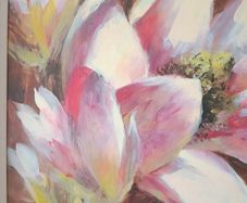 Magnolia Bloom > Oleograph Painting Signed.