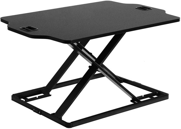 Sit Standing Desk Height-Adjustable Desk Attachment, Ergonomic Desk Converter for Computer, Laptop and Office Supplies, Compatible with Monitor Holder, Black