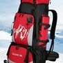 90 L Hiking backpack. Trekking backpack. Camping backpack. Red. Image 4