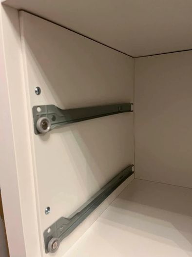White IKEA Kallax Insert with 2 Drawers & Silver Knobs