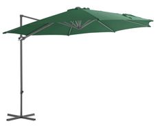Cantilever Umbrella with Steel Pole Green 300 cm