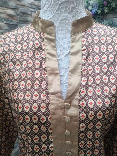 Brown Gold kaftan Small satin top Postage included